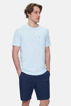 UCLA Tricou cu decolteu la baza gatului, imprimeu cu logo, regular fit, SKYWAY, CALEB