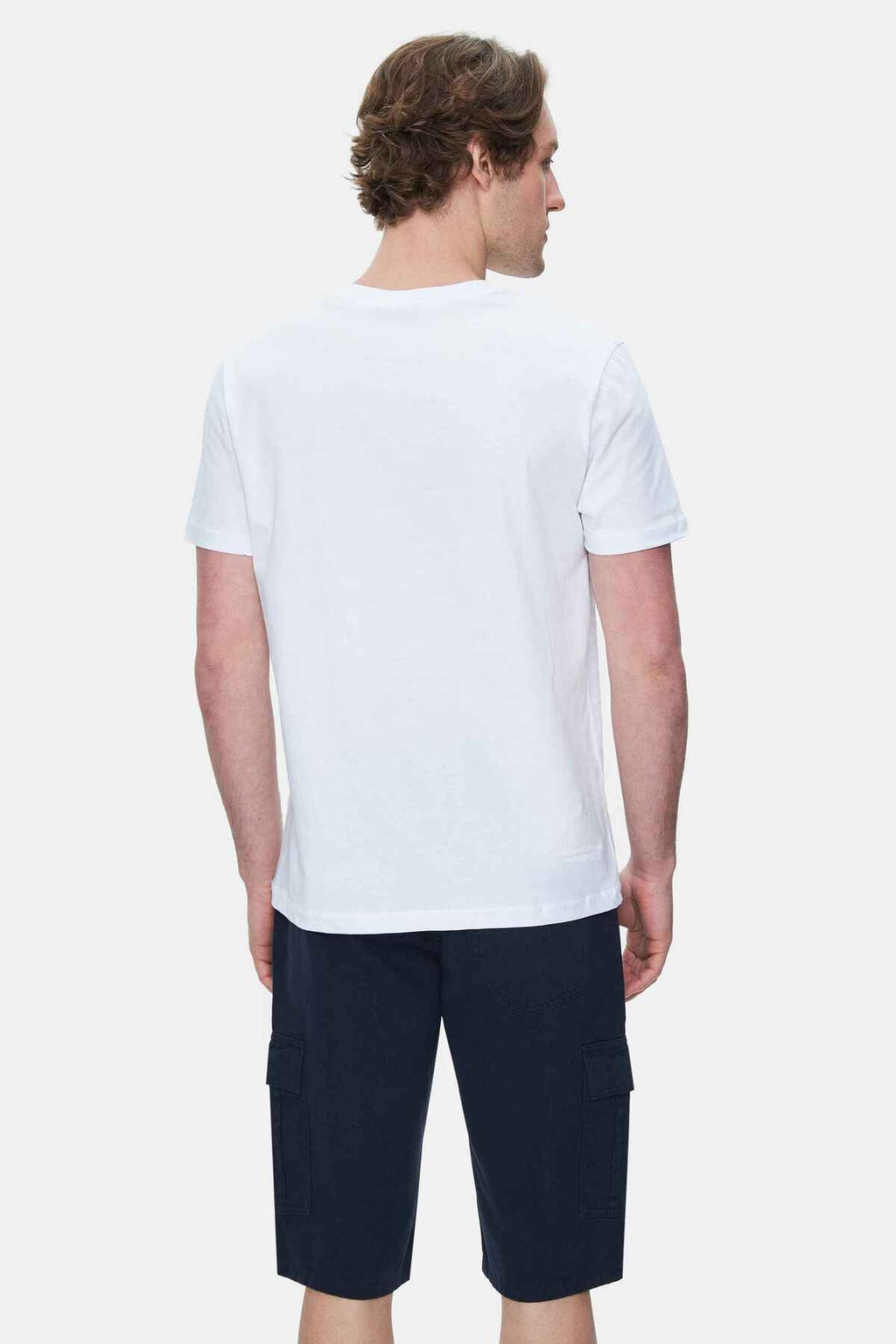 UCLA Tricou cu decolteu la baza gatului, imprimeu cu logo, regular fit, Alb, CULVER