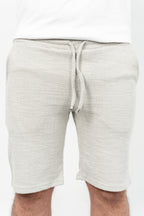 RWB, Pantaloni scurti cu snur si elastic in talie, buzunare laterale, regular fit, RICARD, Bej