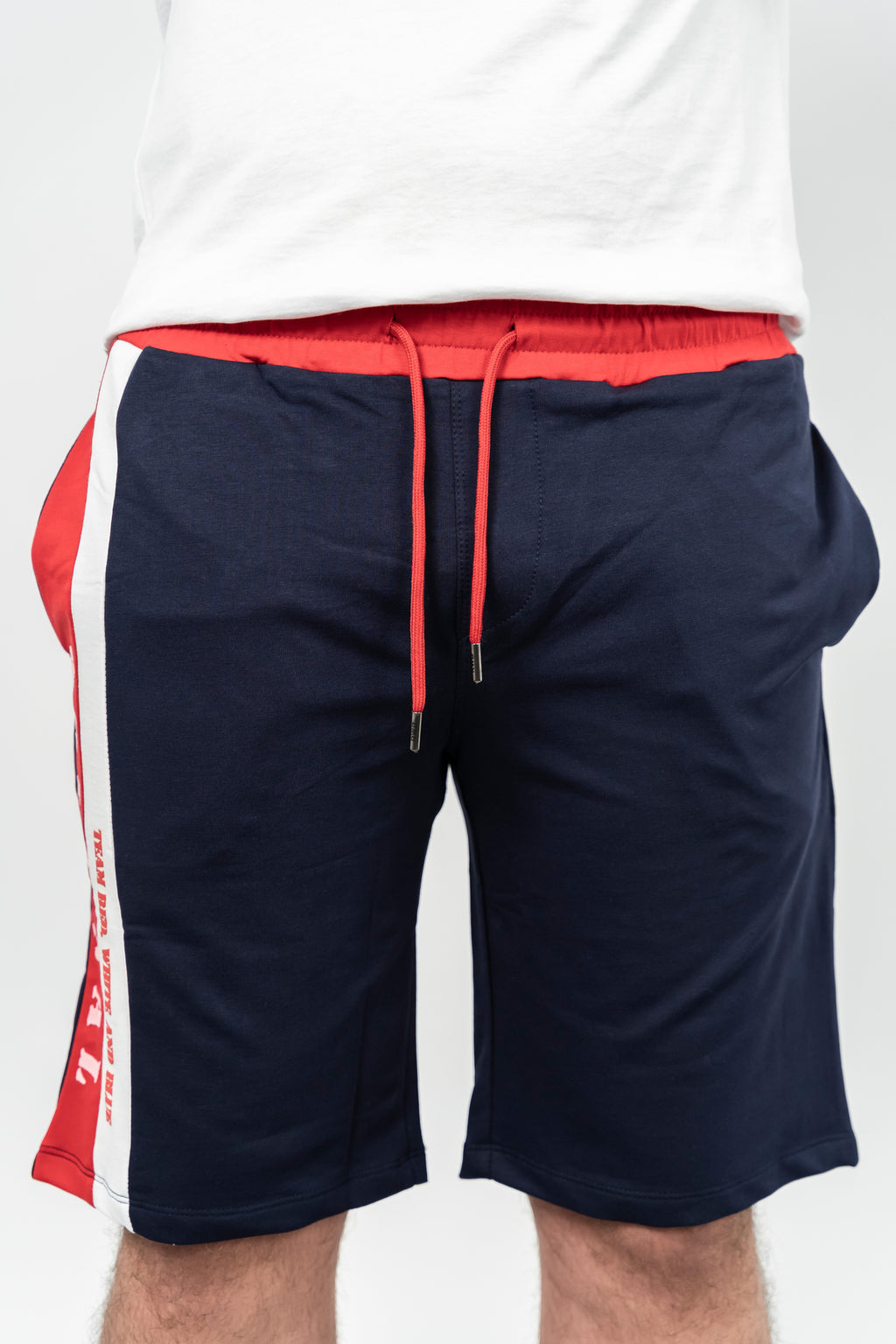 RWB, Pantaloni scurti cu snur si elastic in talie, buzunare laterale, regular fit, ROZRA, Bleumarin