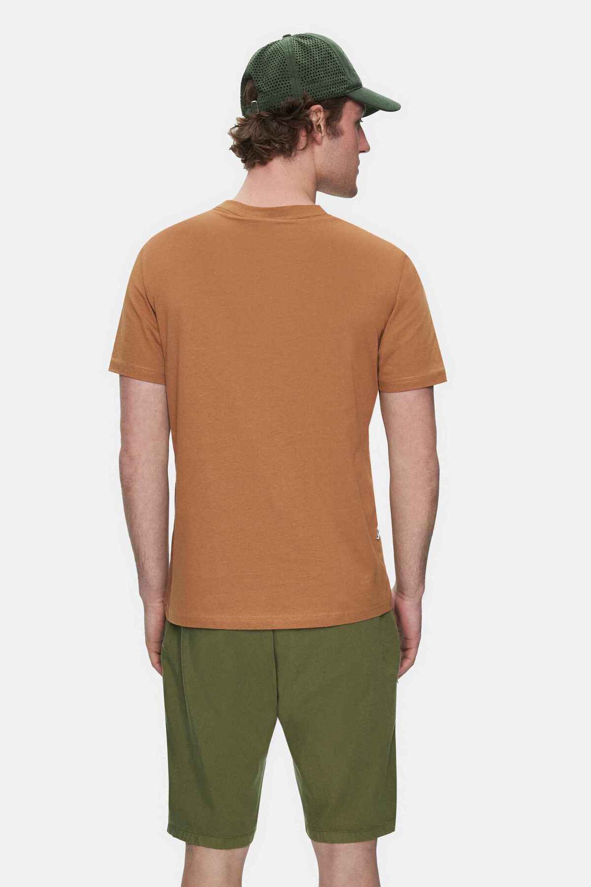 UCLA Tricou cu decolteu la baza gatului, imprimeu cu logo, regular fit, Maro, CULVER 1