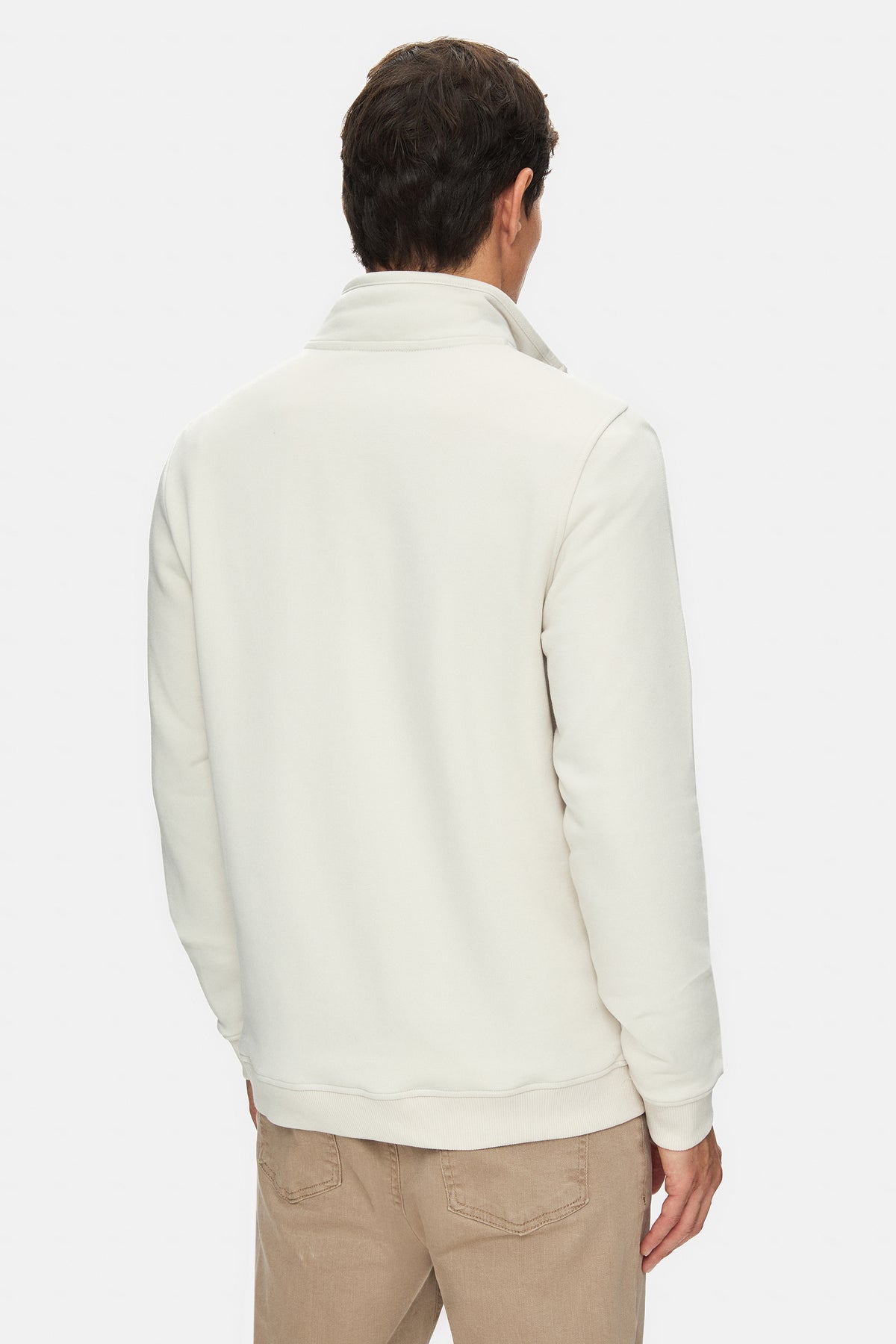 UCLA Bluza cu decolteu la baza gatului, regular fit, imprimeu cu logo, Alb, LEON