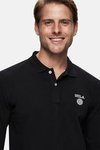 UCLA Bluza cu decolteu la baza gatului, regular fit, imprimeu cu logo, Negru, MAXWELL