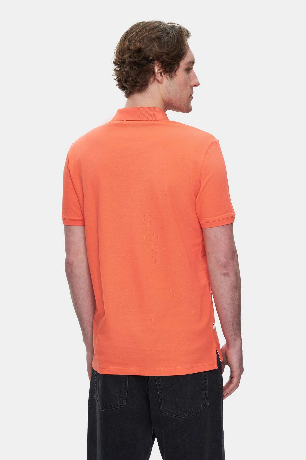 UCLA Tricou cu guler si nasturi, regular fit, logo brodat discret, Roz deschis, LAKES