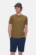 UCLA Tricou cu decolteu la baza gatului, imprimeu cu logo, regular fit, Verde, FABIO