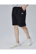 Starter, Pantaloni scurti cu elastic si snur in talie, buzunare laterale, logo discret, regular fit, ASHER, Negru