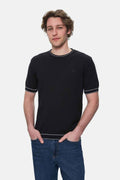 UCLA Tricou cu decolteu la baza gatului, imprimeu cu logo, regular fit, Negru, FARED