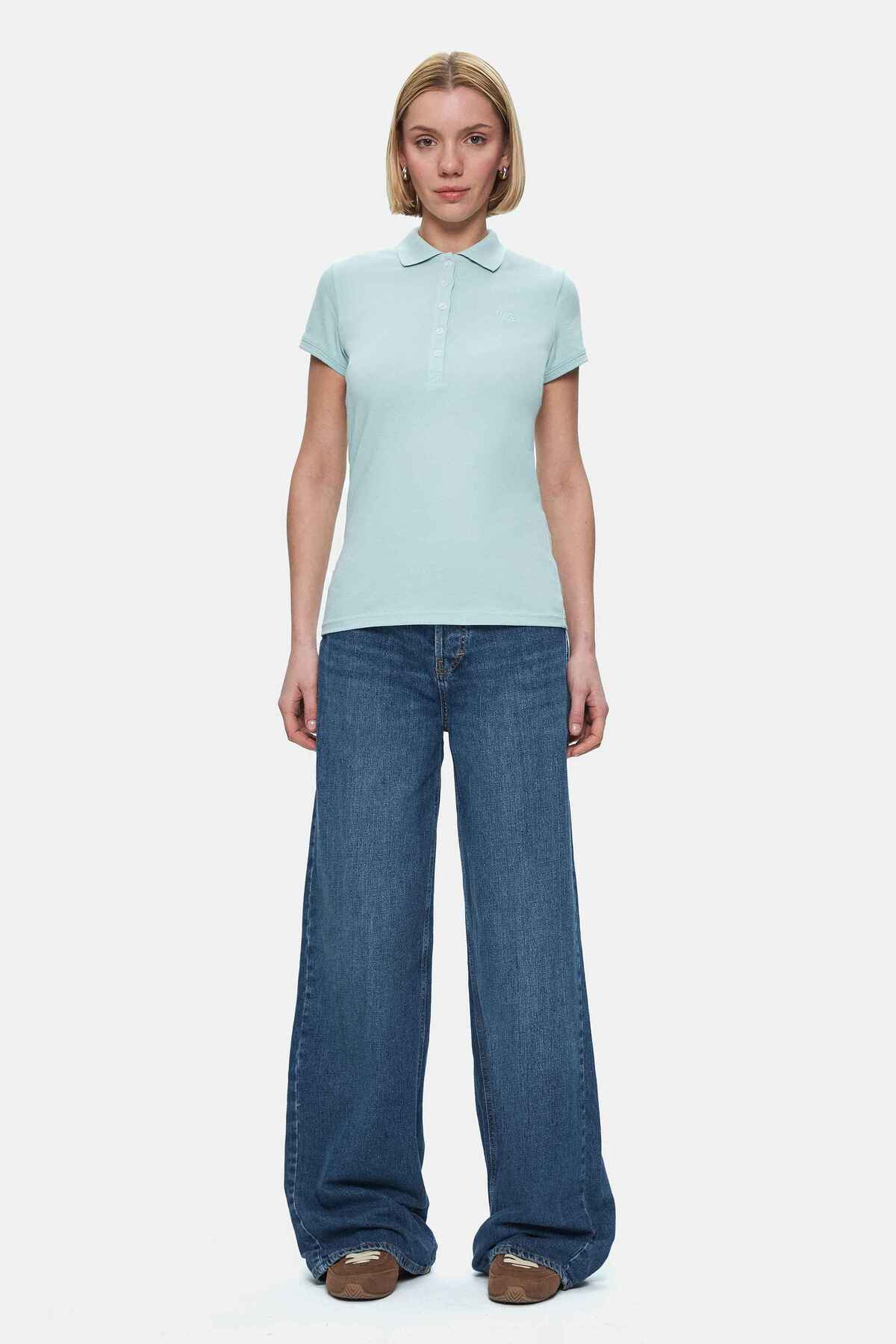 UCLA Tricou cu decolteu la baza gatului, imprimeu cu logo, regular fit, Verde, SHAVER