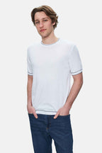 UCLA Tricou cu decolteu la baza gatului, imprimeu cu logo, regular fit, Alb, FARED