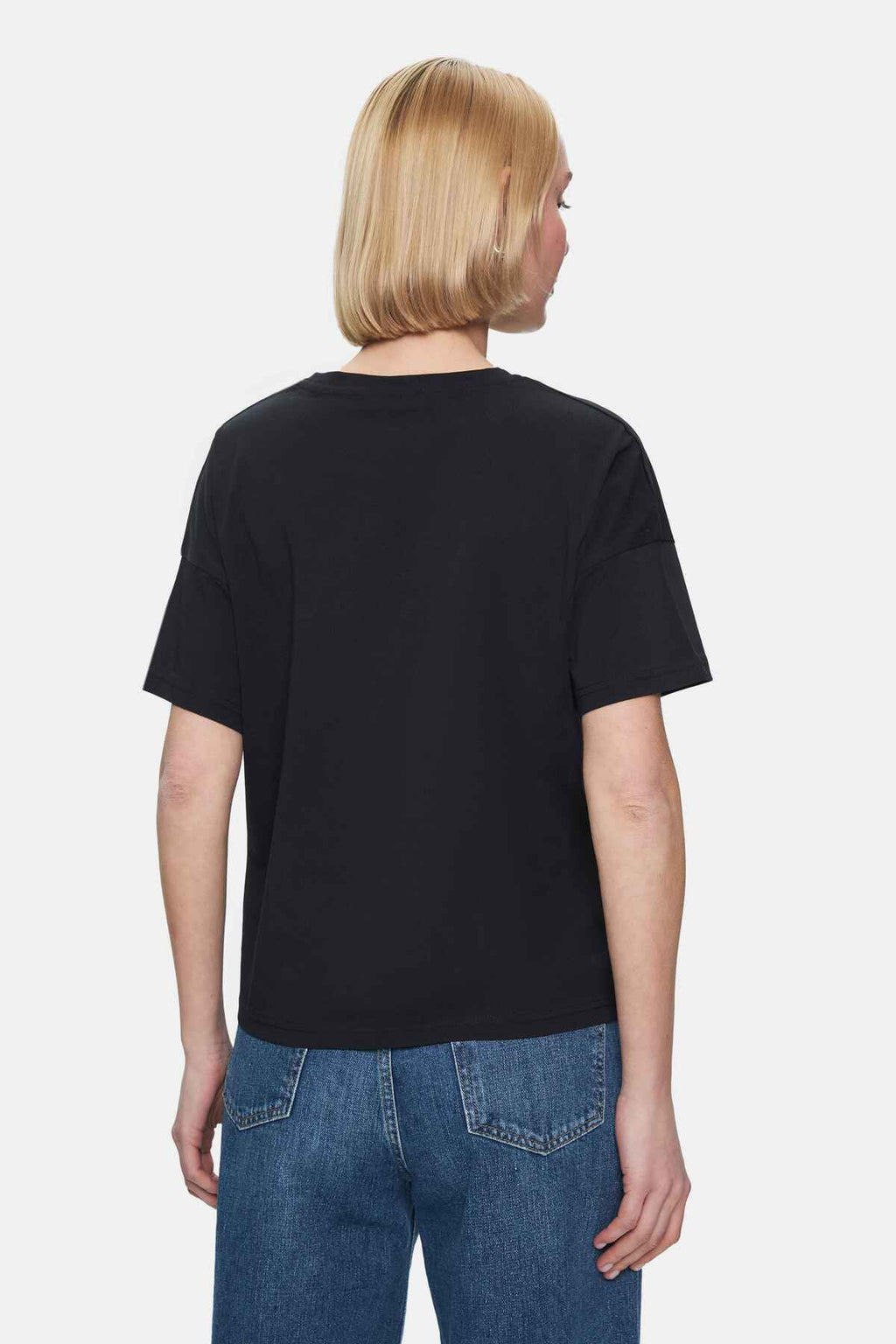 UCLA Tricou cu decolteu la baza gatului, imprimeu cu logo, regular fit, Negru, KENZIE