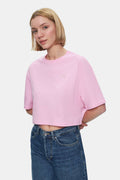 UCLA Tricou cu decolteu la baza gatului, imprimeu cu logo, regular fit, Roz, INDIANA