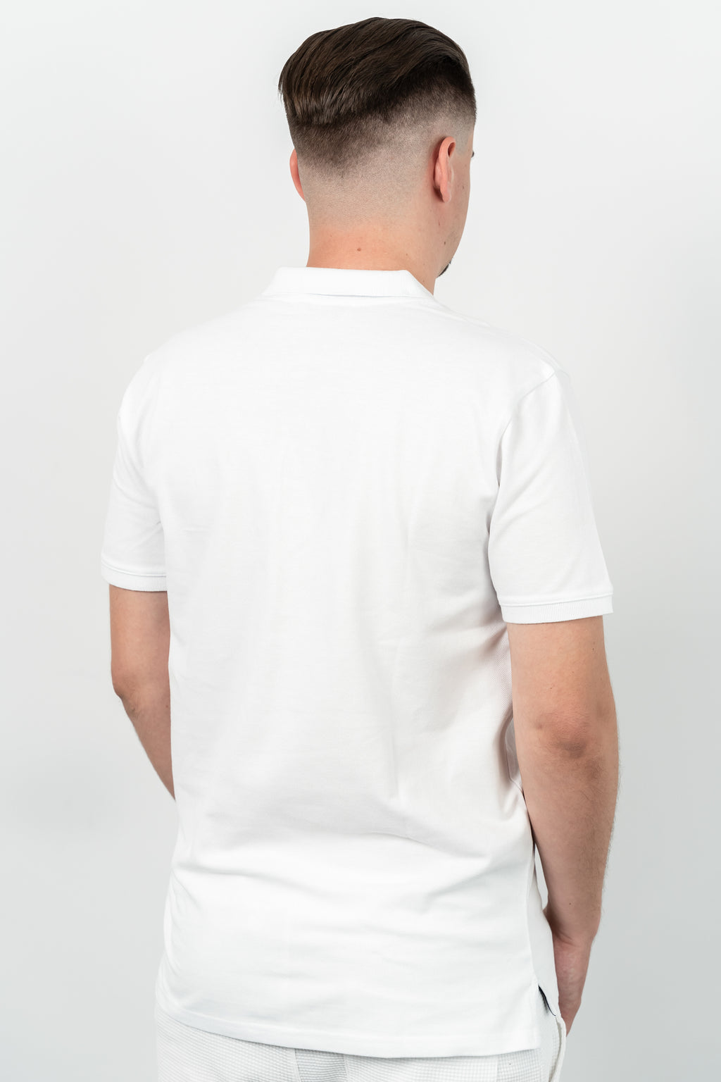Les Canards, Tricou cu guler, detaliu cu logo brodat, regular fit, LAKES, Alb