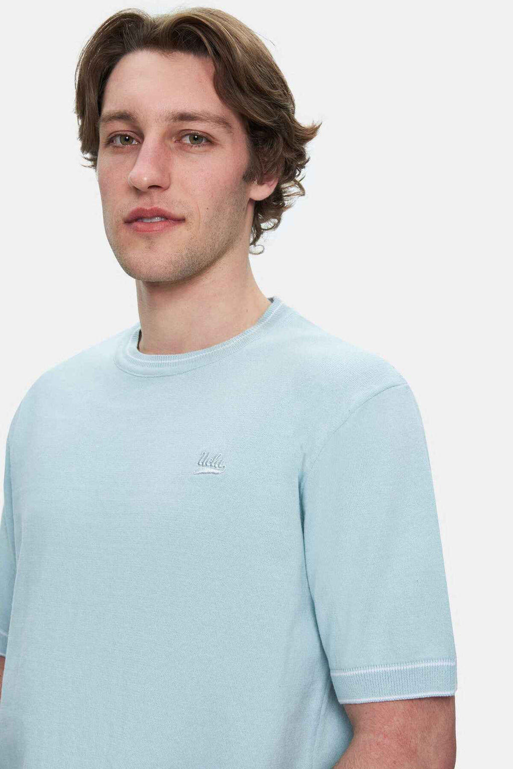 UCLA Tricou cu decolteu la baza gatului, imprimeu cu logo, regular fit, SKYWAY, FARED