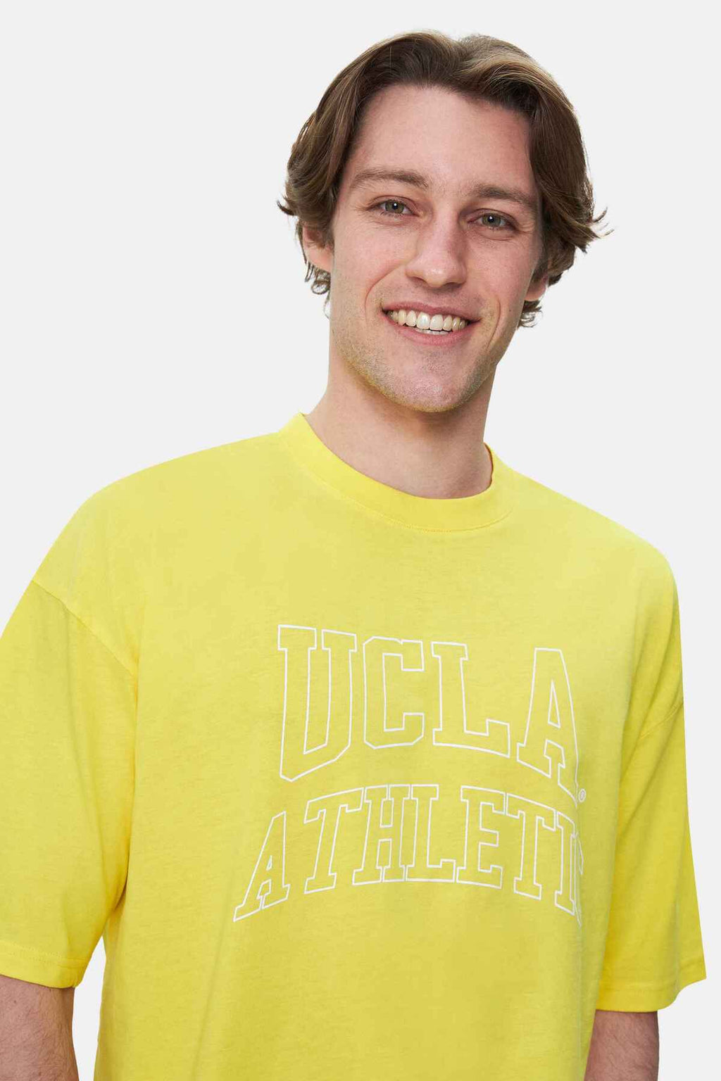 UCLA Tricou cu decolteu la baza gatului, imprimeu cu logo, regular fit, RAYFLOWER, WEBSTER