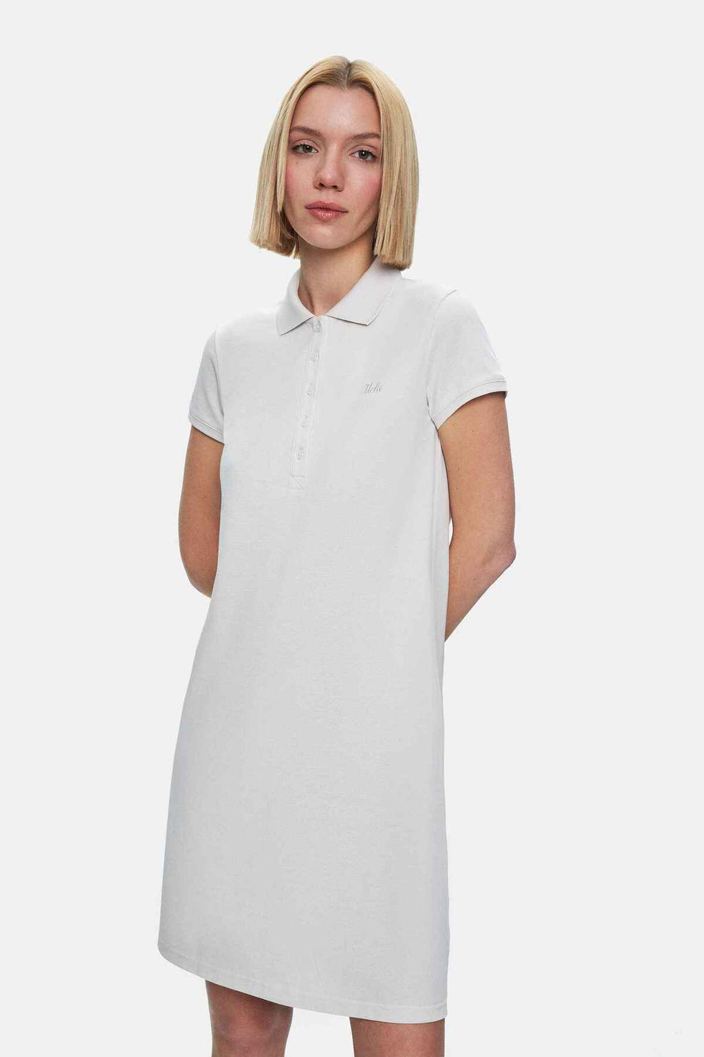 UCLA Rochie cu guler, regular fit, Alb, MADEIRA