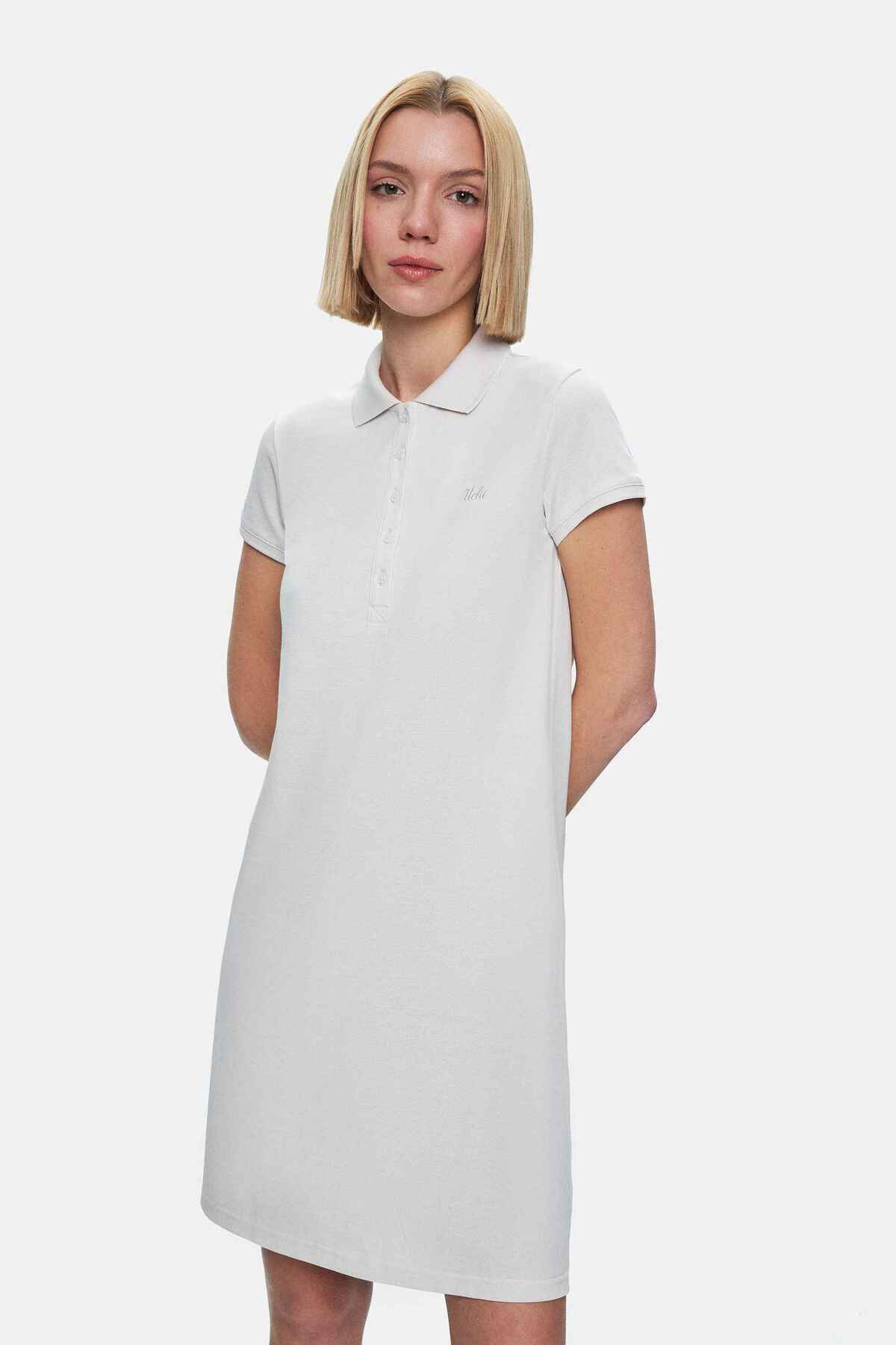 UCLA Rochie cu guler, regular fit, Alb, MADEIRA