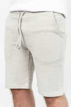 RWB, Pantaloni scurti cu snur si elastic in talie, buzunare laterale, regular fit, RICARD, Bej