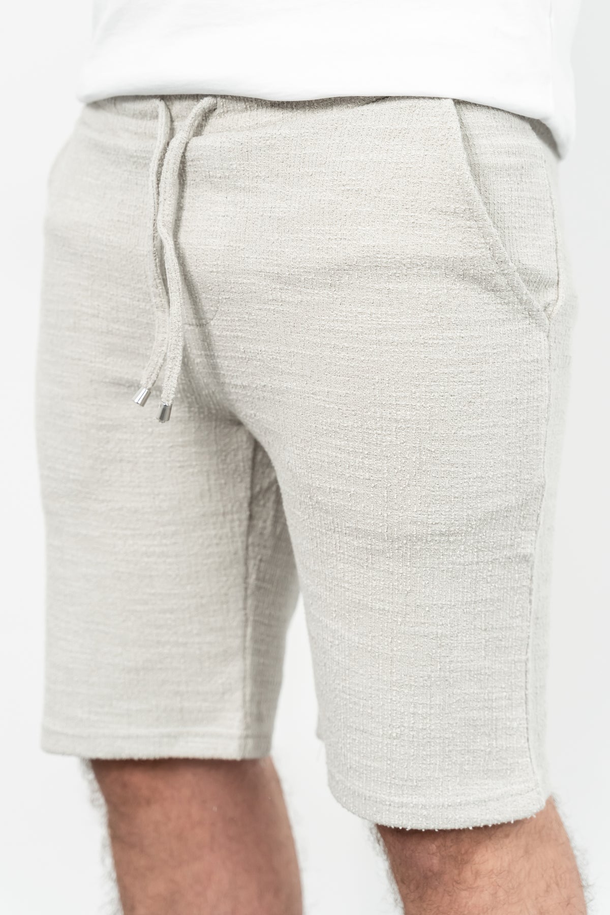 RWB, Pantaloni scurti cu snur si elastic in talie, buzunare laterale, regular fit, RICARD, Bej