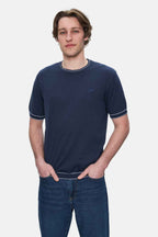 UCLA Tricou cu decolteu la baza gatului, imprimeu cu logo, regular fit, Bleumarin, FARED
