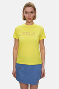 UCLA Tricou cu decolteu la baza gatului, imprimeu cu logo, regular fit, RAYFLOWER, ISOLDE