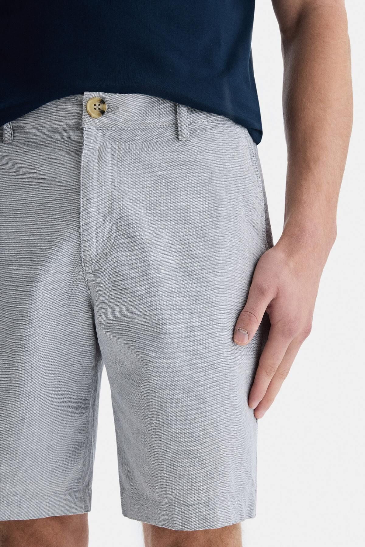 UCLA Pantaloni scurti cu snur si banda elastica in talie, buzunare laterale si imprimeu cu logo discret, Gri, PALISADES
