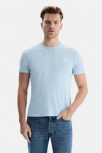 UCLA Tricou cu decolteu la baza gatului, imprimeu cu logo, regular fit, SKYWAY, BASS