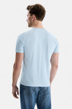 UCLA Tricou cu decolteu la baza gatului, imprimeu cu logo, regular fit, SKYWAY, BASS