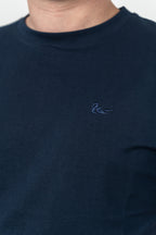 UCLA Tricou cu decolteu la baza gatului, imprimeu cu logo, regular fit, Bleumarin, BASS