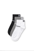 UCLA Set trei perechi de sosete din bumbac, unisex,  Negru-Gri-Alb, BRENNUS