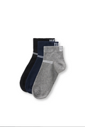 UCLA Set trei perechi de sosete din bumbac, unisex,  Negru-Bleumarin-Gri, BRENNUS