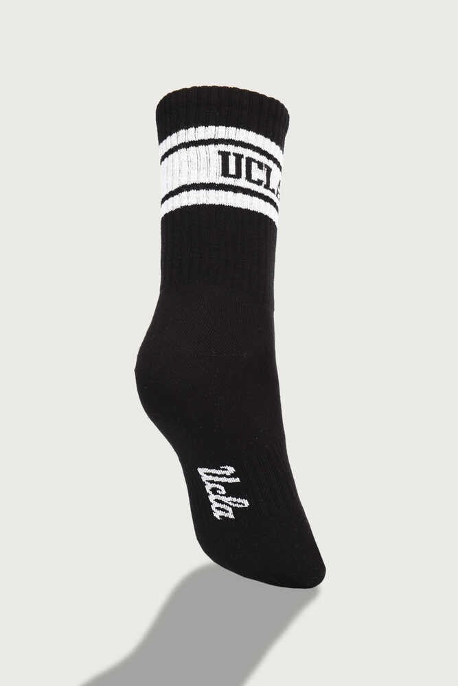 UCLA Set trei perechi de sosete din bumbac, unisex,  Negru, CALZADA