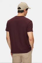 UCLA Tricou cu decolteu la baza gatului, imprimeu cu logo, regular fit, Rosu inchis, CANARY