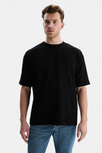 UCLA Tricou cu decolteu la baza gatului, imprimeu cu logo, regular fit, Negru, CASTAC