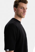 UCLA Tricou cu decolteu la baza gatului, imprimeu cu logo, regular fit, Negru, CASTAC
