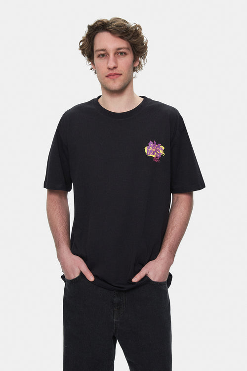 Ecko Unltd. Tricou cu decolteu la baza gatului, imprimeu cu logo, Negru, CHAR