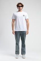 Ecko Unltd. Tricou cu decolteu la baza gatului, imprimeu cu logo, Alb, CORINTH