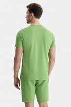 UCLA Tricou cu decolteu la baza gatului, imprimeu cu logo, regular fit, NEPHRITE, CULVER
