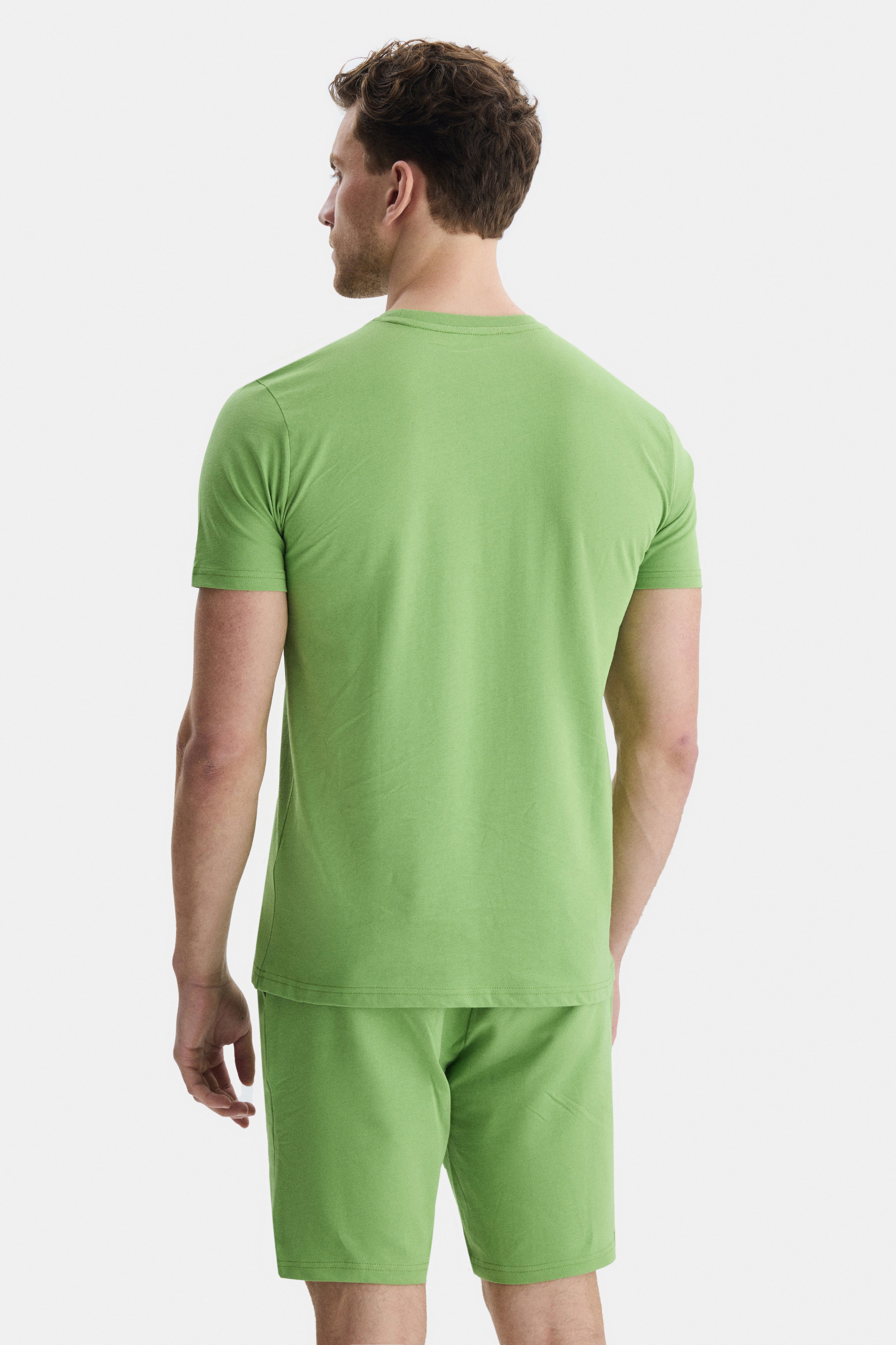 UCLA Tricou cu decolteu la baza gatului, imprimeu cu logo, regular fit, NEPHRITE, CULVER