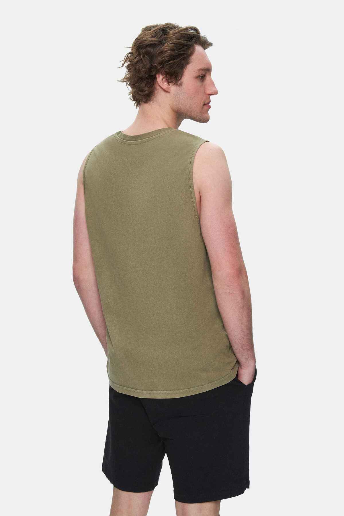 UCLA Tricou cu decolteu la baza gatului, imprimeu cu logo, regular fit, Verde, ELTON