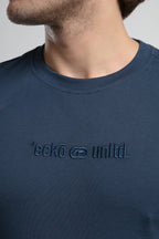 Ecko Unltd. Tricou cu decolteu la baza gatului, imprimeu cu logo, Bleumarin, EMPIRE