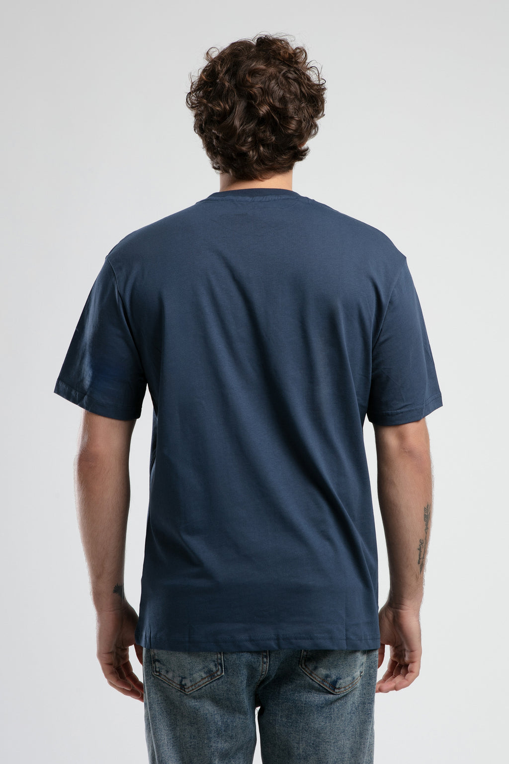 Ecko Unltd. Tricou cu decolteu la baza gatului, imprimeu cu logo, Bleumarin, EMPIRE