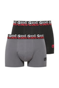 Ecko Unltd. Set 2 perechi de boxeri colorati, banda elastica cu logo, Negru-Gri