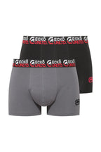 Ecko Unltd. Set 2 perechi de boxeri colorati, banda elastica cu logo, Negru-Gri