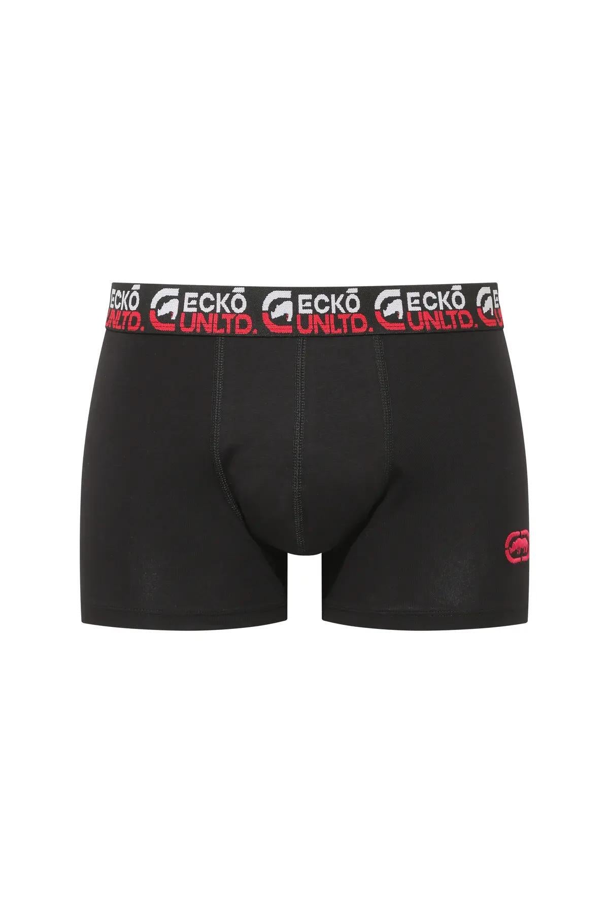 Ecko Unltd. Set 2 perechi de boxeri colorati, banda elastica cu logo, Negru-Gri