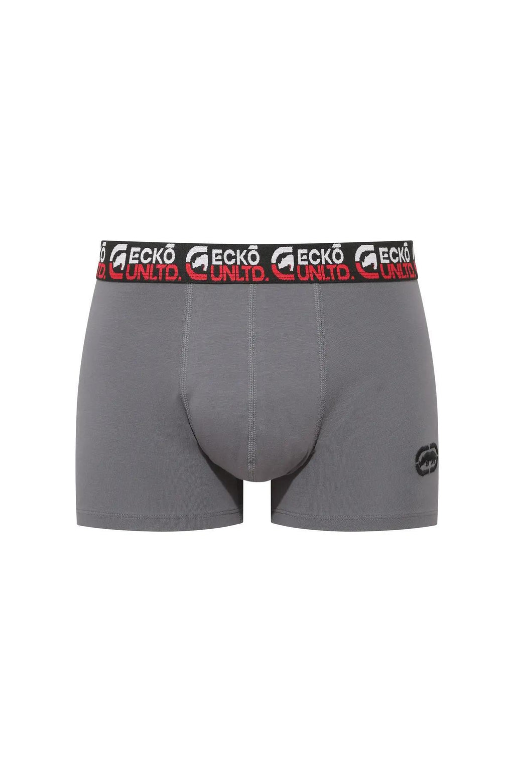 Ecko Unltd. Set 2 perechi de boxeri colorati, banda elastica cu logo, Negru-Gri