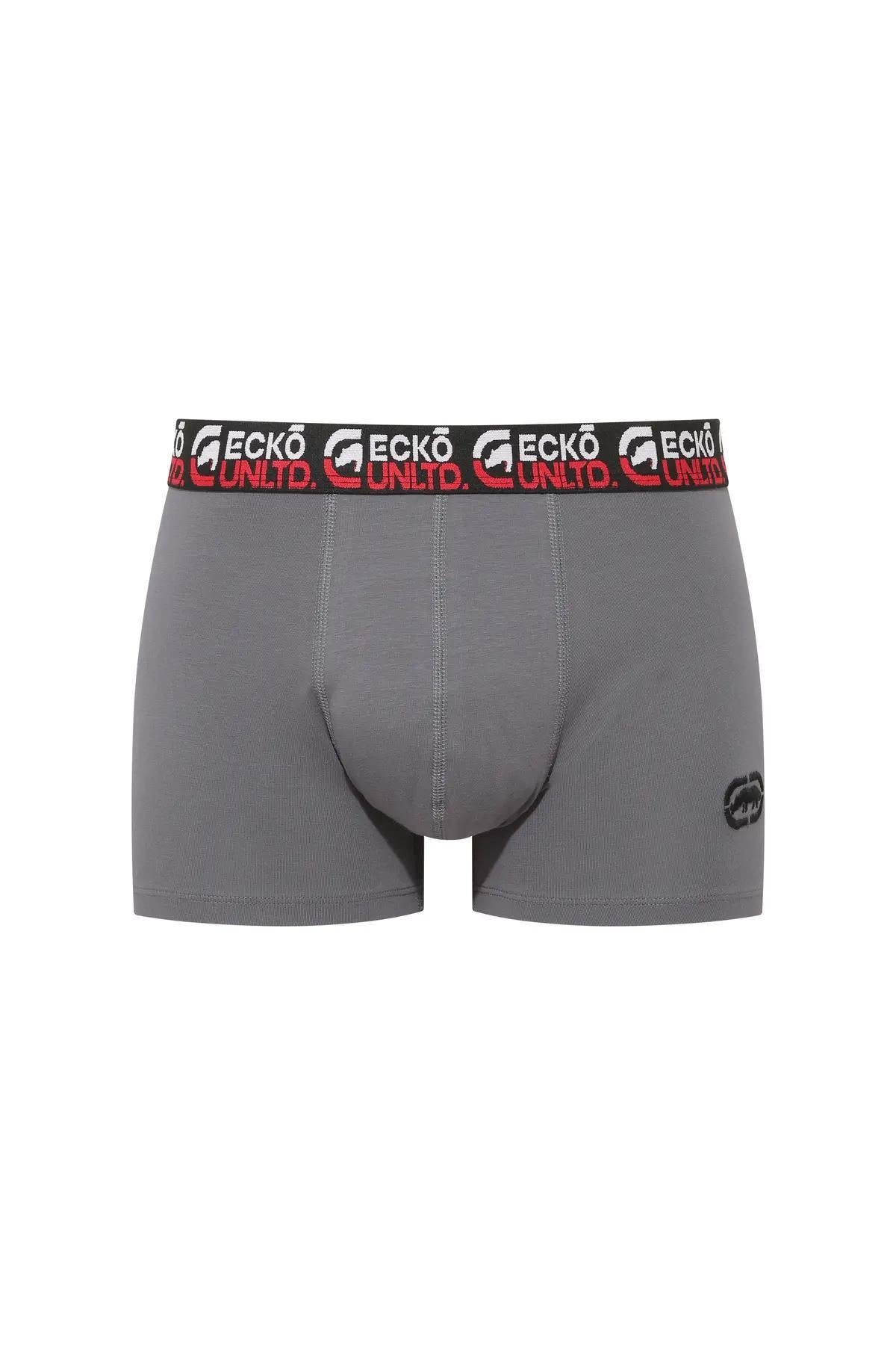 Ecko Unltd. Set 2 perechi de boxeri colorati, banda elastica cu logo, Negru-Gri