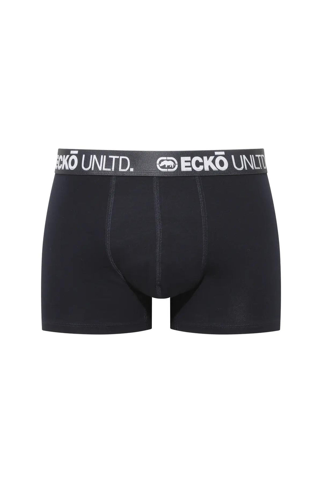 Ecko Unltd. Set trei perechi de boxeri, banda elastica in talie si imprimeu cu logo, din amestec de bumbac