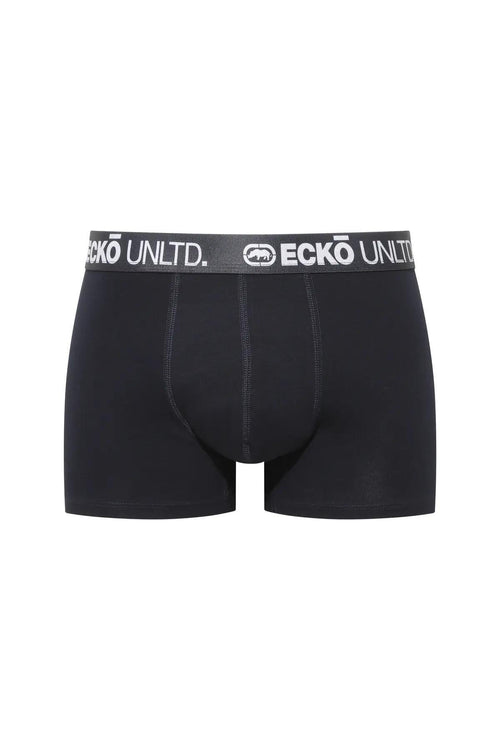 Ecko Unltd. Set trei perechi de boxeri, banda elastica in talie si imprimeu cu logo, din amestec de bumbac