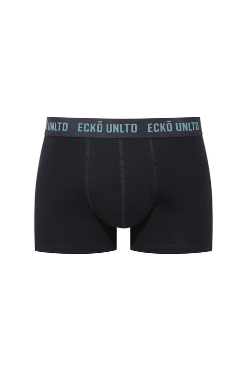 Ecko Unltd. Set trei perechi de boxeri, banda elastica in talie si imprimeu cu logo, din amestec de bumbac
