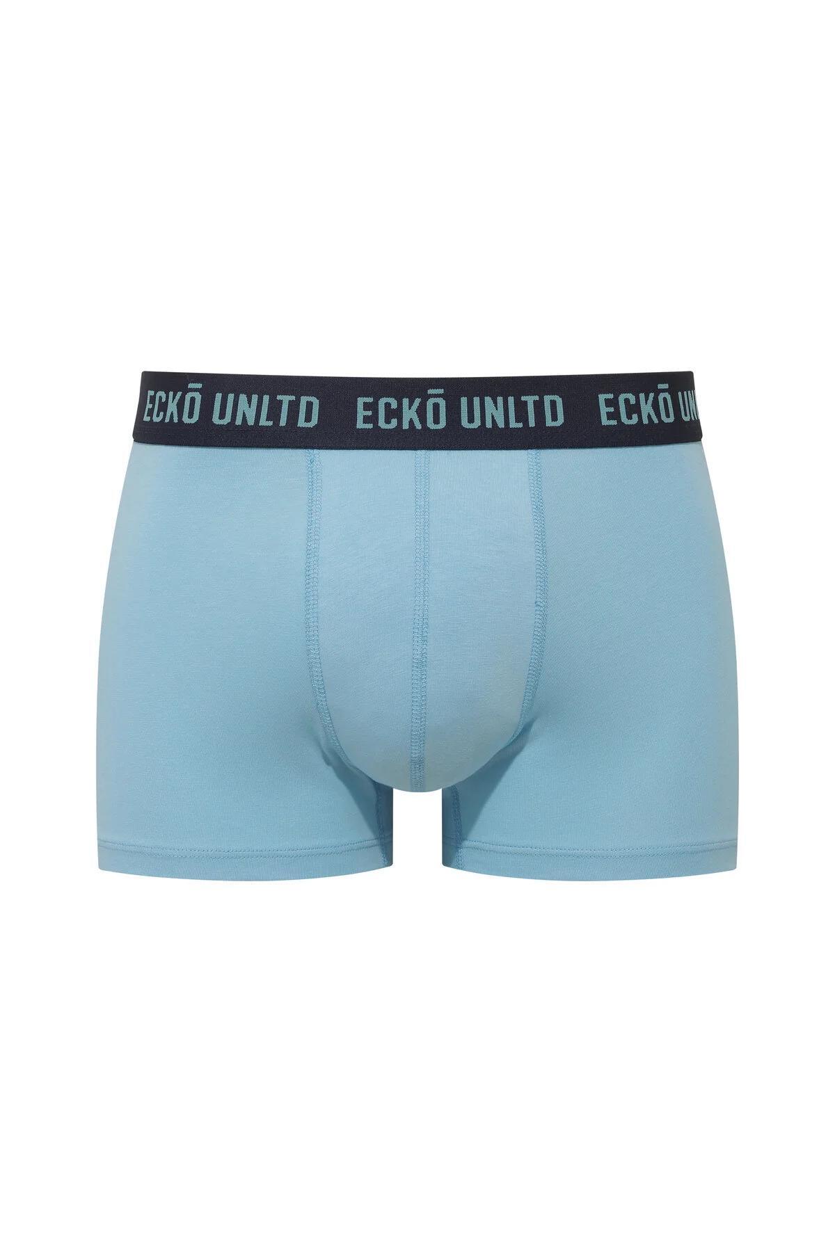 Ecko Unltd. Set trei perechi de boxeri, banda elastica in talie si imprimeu cu logo, din amestec de bumbac